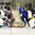 GRAND FORKS, NORTH DAKOTA - APRIL 21: Slovakia's Dusan Kmec #5 and Sweden's Jesper Bokvist #10 battle for the puck while Slovakia's Milos Roman #10, Vojtech Zelenak #3, and Sweden's Alexander Nylander #11 look on during quarterfinal round action at the 2016 IIHF Ice Hockey U18 World Championship. (Photo by Matt Zambonin/HHOF-IIHF Images)

